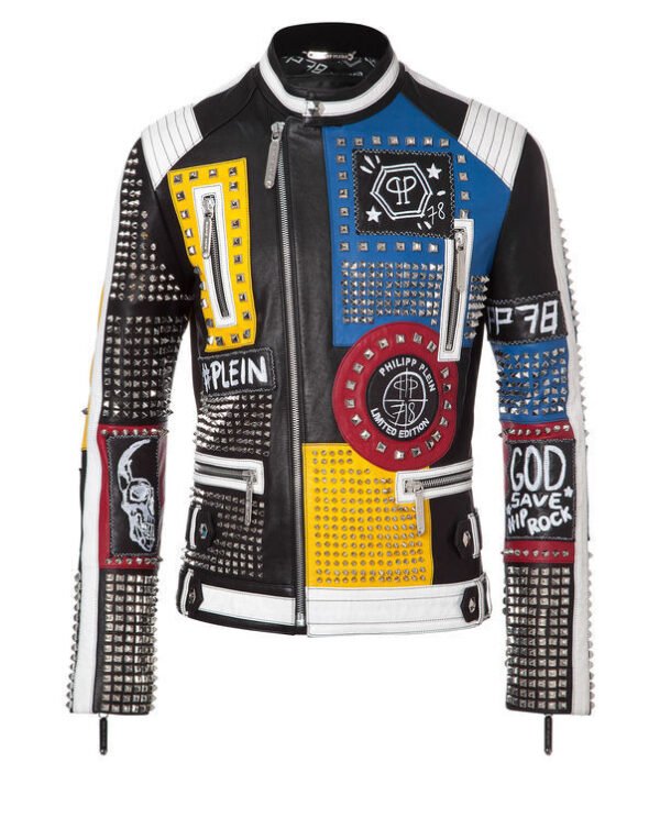Men Leather Studded Jacket