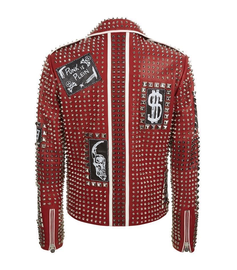 Men Leather Studded Jacket