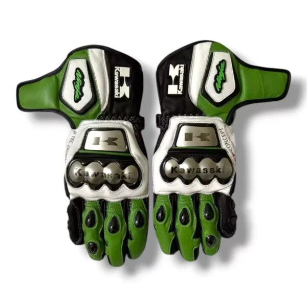 Kawasaki Ninja Men Motorbike Leather Gloves