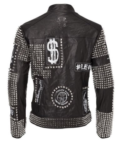 Men Leather Studded Jacket