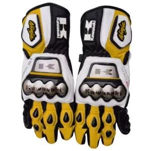 Kawasaki Ninja Men Motorbike Leather Gloves