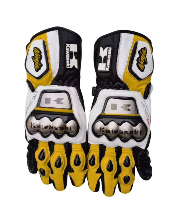 Kawasaki Ninja Men Motorbike Leather Gloves