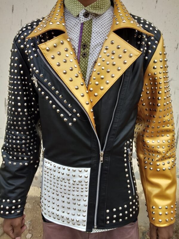 Women Leather Studded Jacket