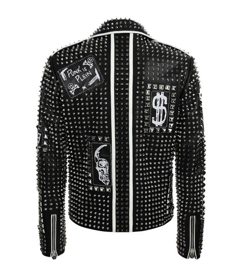 Men Leather Studded Jacket