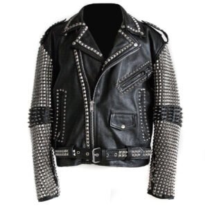 Men Leather Studded Jacket