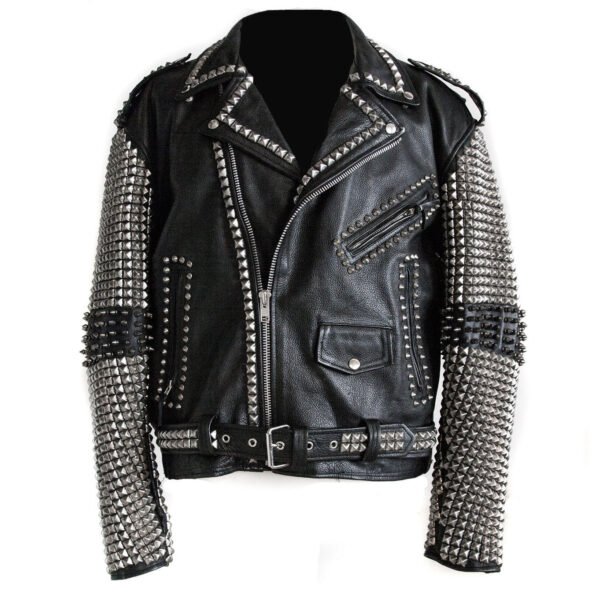 Men Leather Studded Jacket
