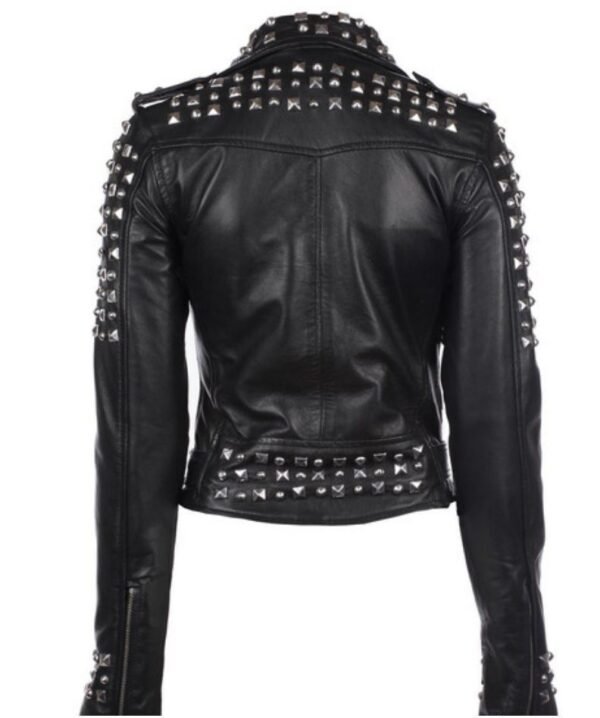 Women Leather Studded Jacket
