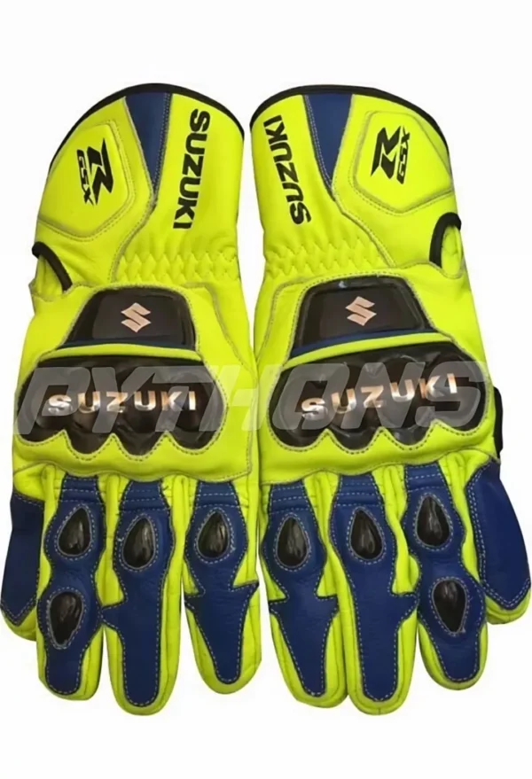 Suzuki Men Motorbike Leather Gloves