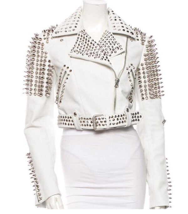 Women Leather Studded Jacket
