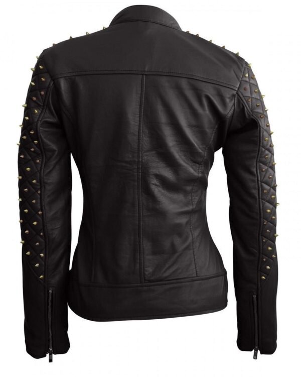 Women Leather Studded Jacket