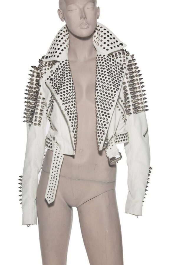 Women Leather Studded Jacket
