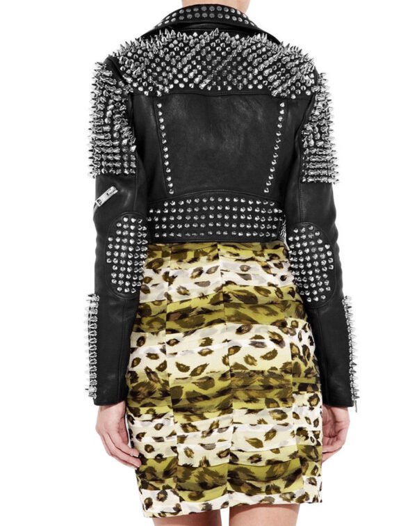 Women Leather Studded Jacket
