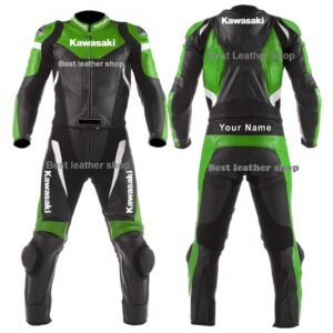 Kawasaki Men Motorbike Leather Jacket