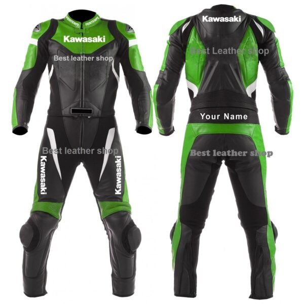 Kawasaki Men Motorbike Leather Jacket