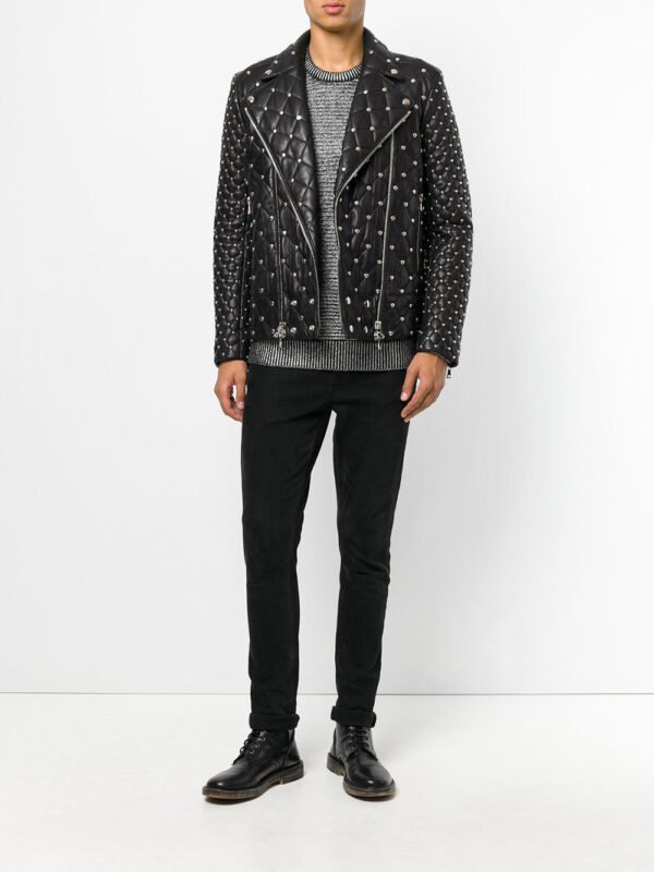 Men Leather Studded Jacket