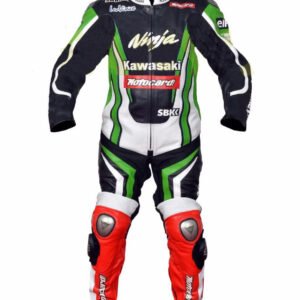 Kawasaki Men Motorbike Leather Jacket
