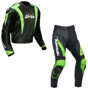 Kawasaki Men Motorbike Leather Jacket