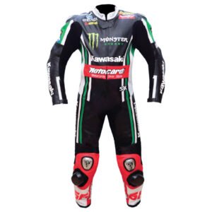 Kawasaki Men Motorbike Leather Jacket