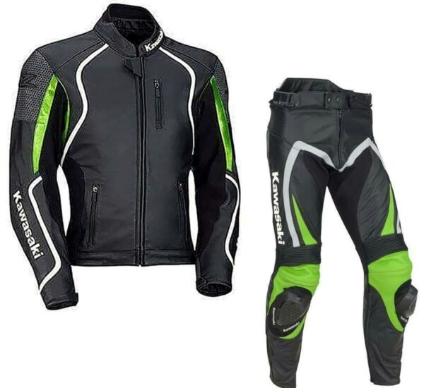 Kawasaki Men Motorbike Leather Jacket