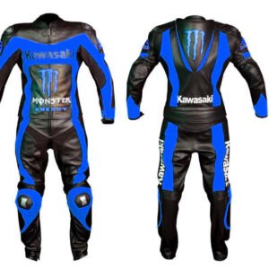 Kawasaki Men Motorbike Leather Jacket