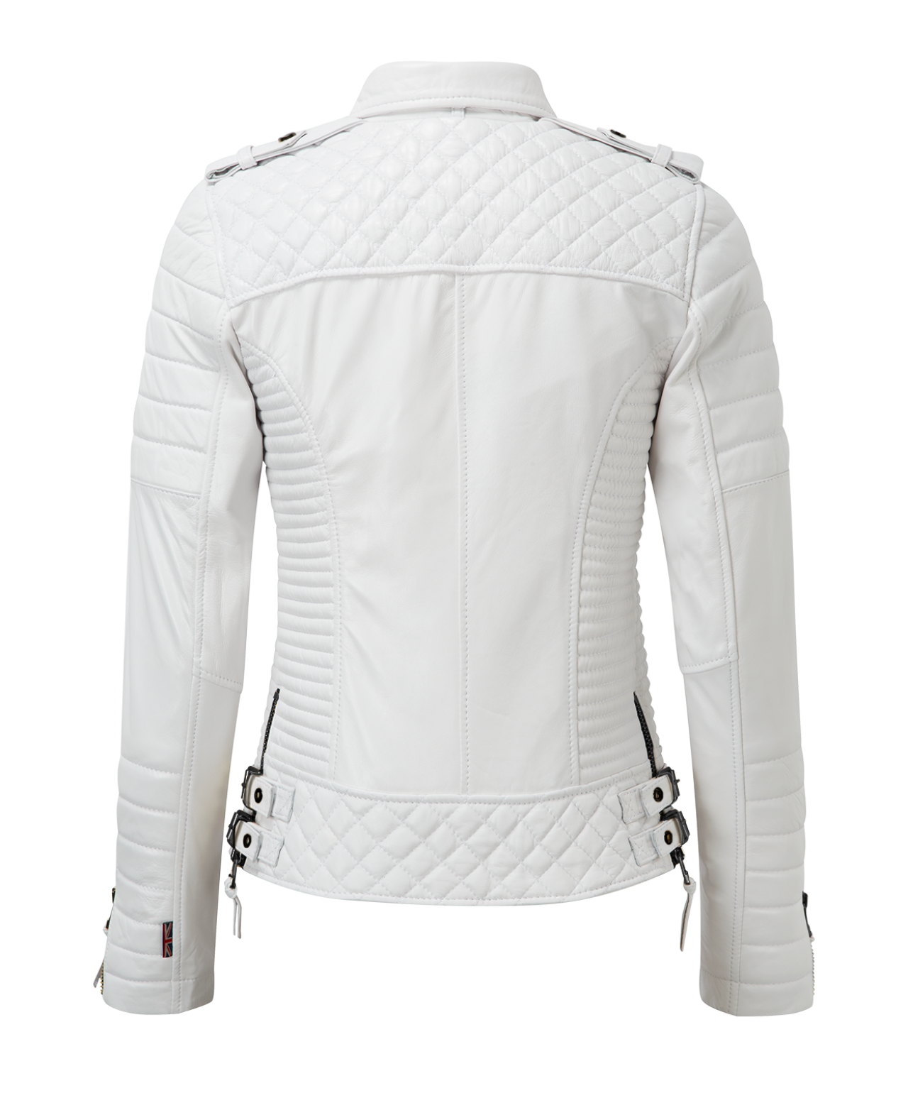601-White Leather Jacket for Women Biker Motorcycle Size S M L XL XXL Custom Made