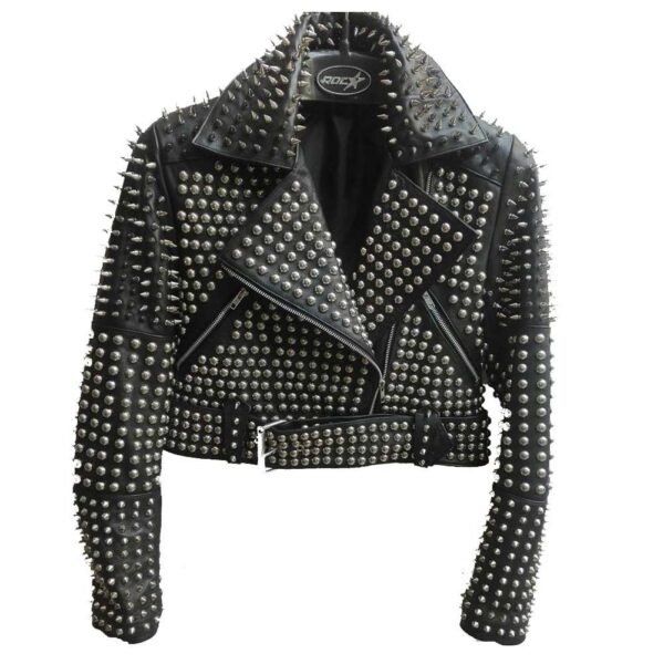 Women Leather Studded Jacket