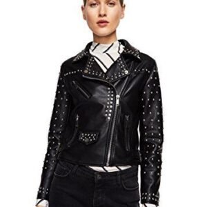 Women Leather Studded Jacket