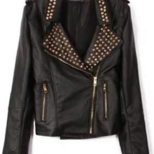 Women Leather Studded Jacket
