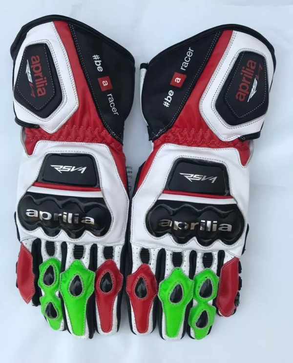 Aprilia Men Motorbike Leather Gloves