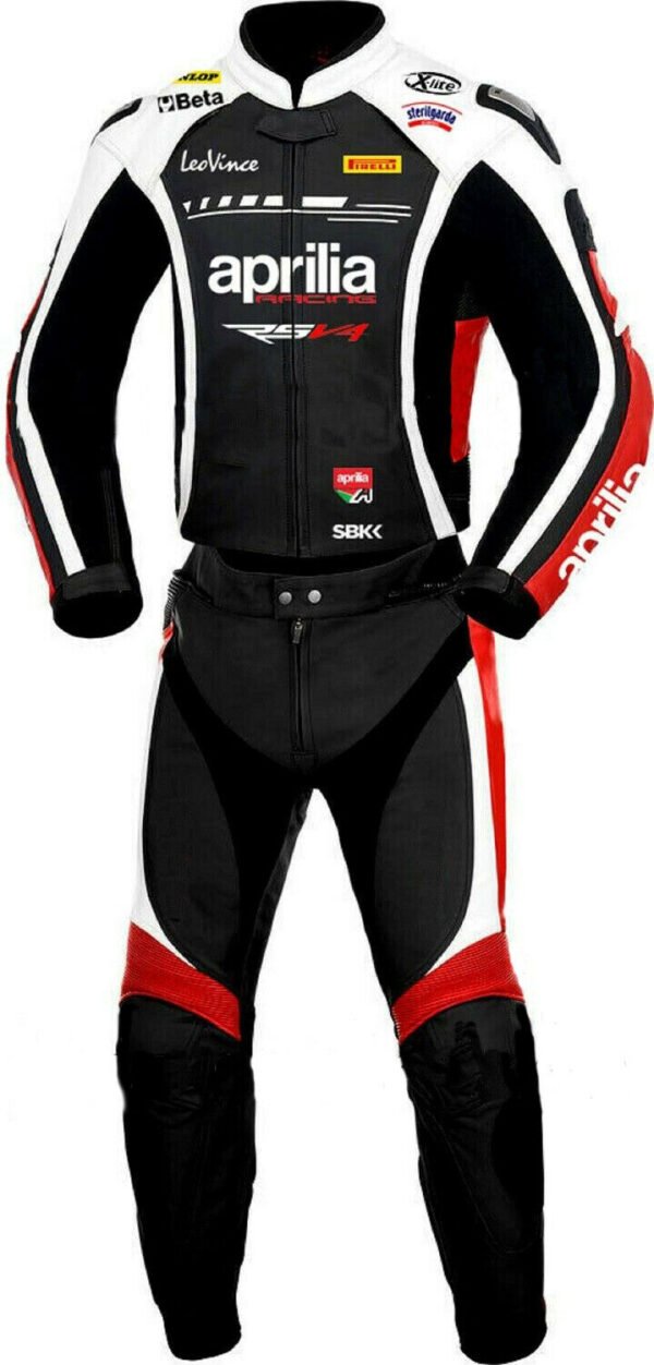 Aprilia Men Motorbike Leather Suit