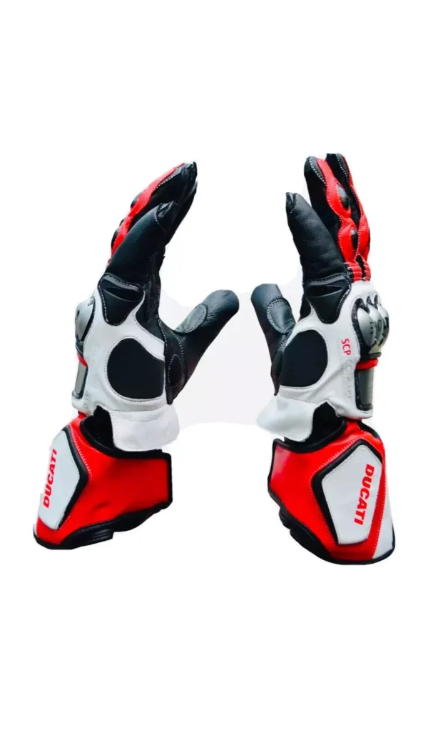 Ducati Men Motorbike Leather Gloves