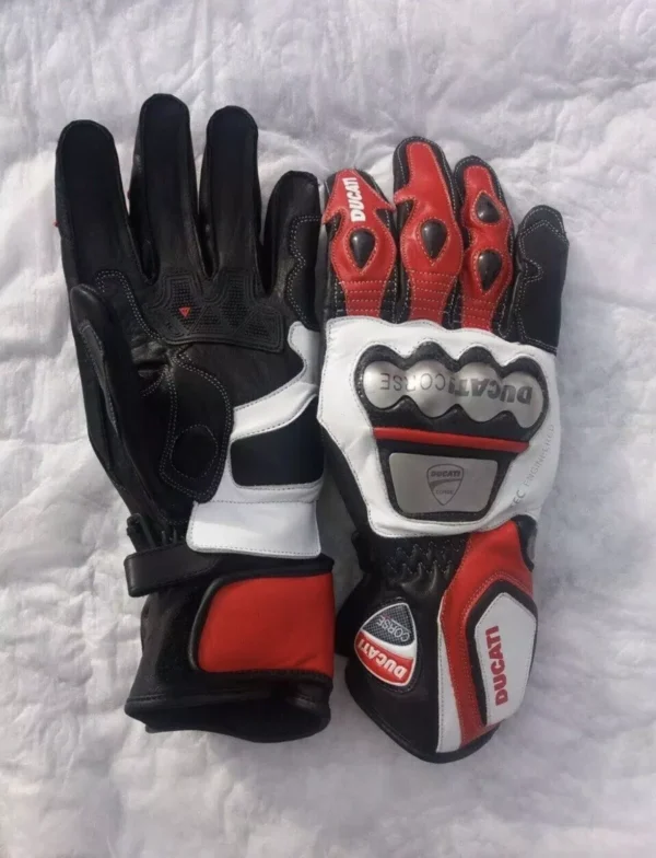 Ducati Men Motorbike Leather Gloves