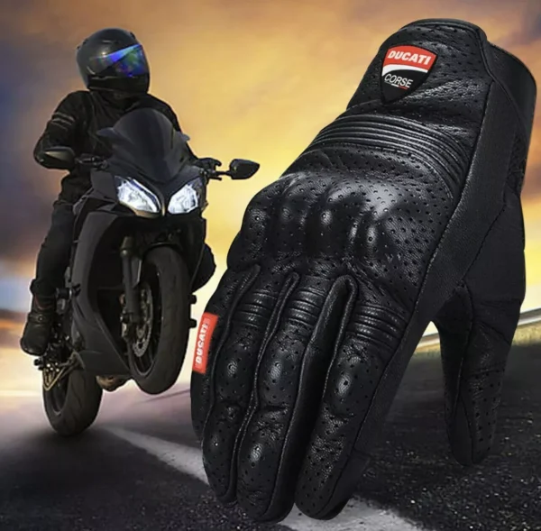 Ducati Men Motorbike Leather Gloves