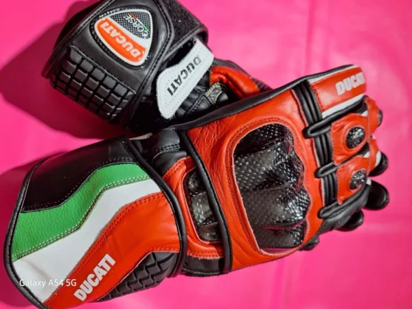 Ducati Men Motorbike Leather Gloves