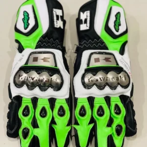 Kawasaki Ninja Men Motorbike Leather Gloves