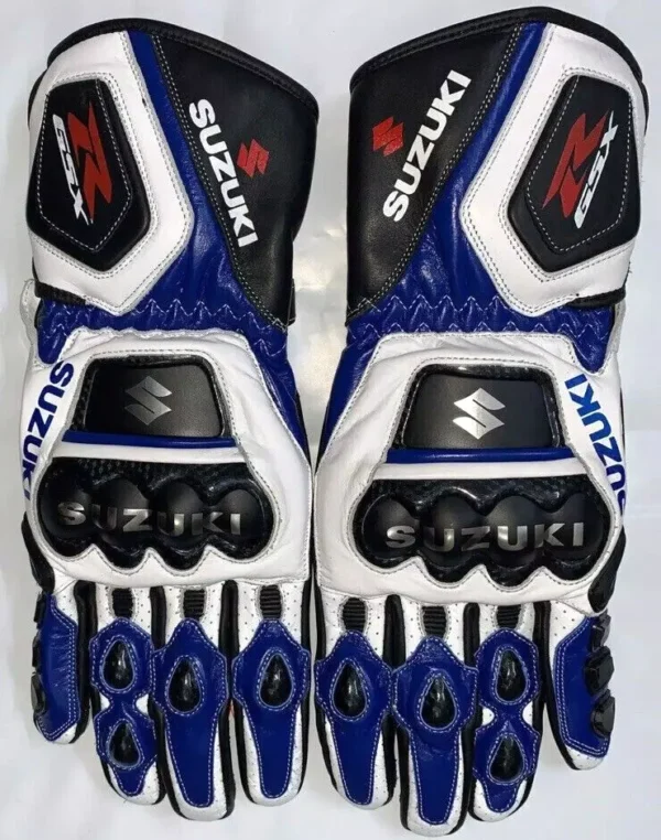 Suzuki Ninja Men Motorbike Leather Gloves