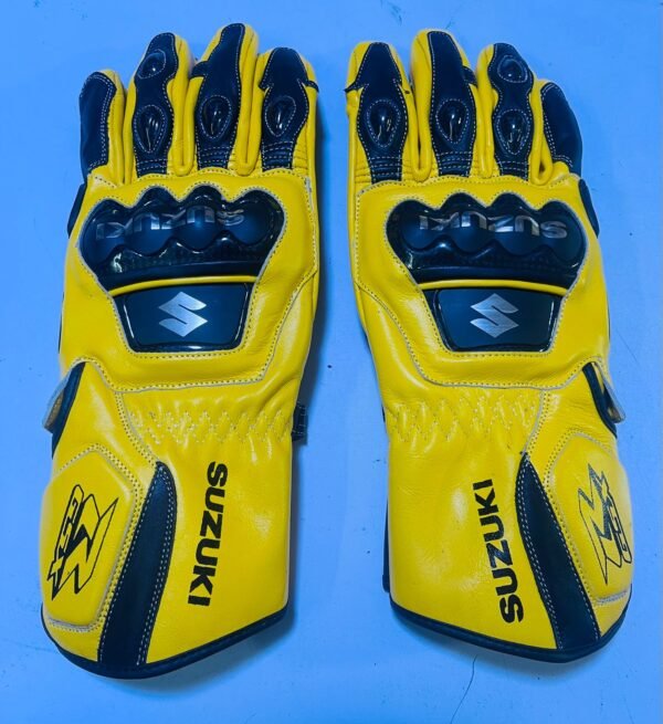 Suzuki Men Motorbike Leather Gloves