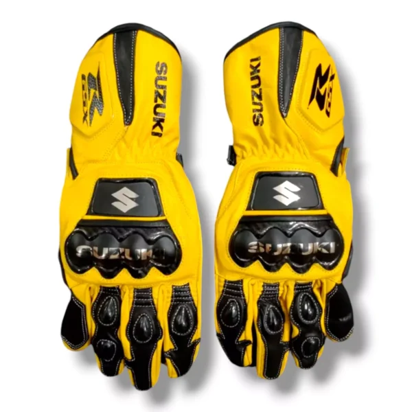 Suzuki Men Motorbike Leather Gloves