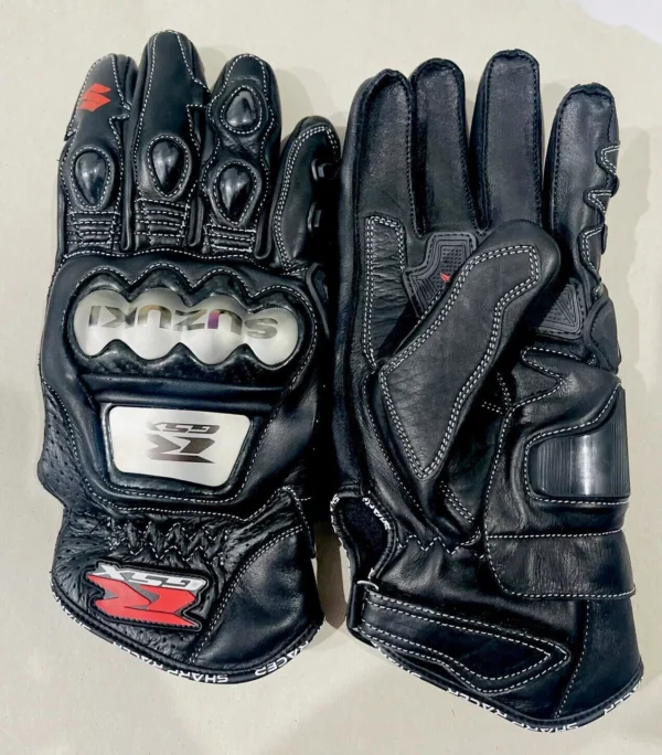 Suzuki Men Motorbike Leather Gloves
