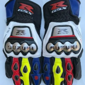 Suzuki Men Motorbike Leather Gloves