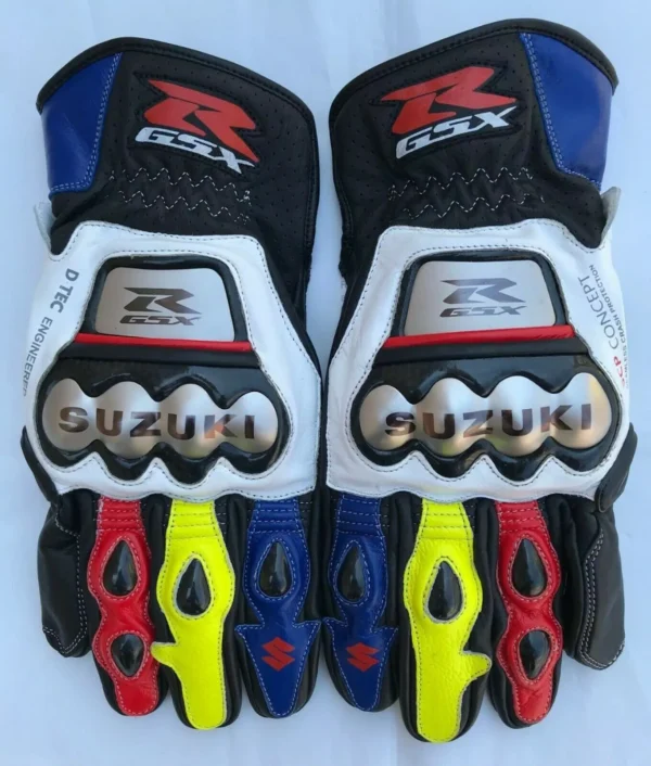Suzuki Men Motorbike Leather Gloves