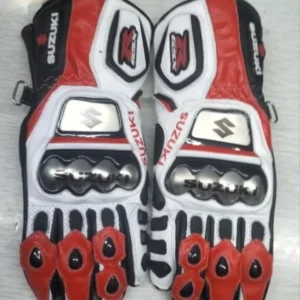 Suzuki Men Motorbike Leather Gloves