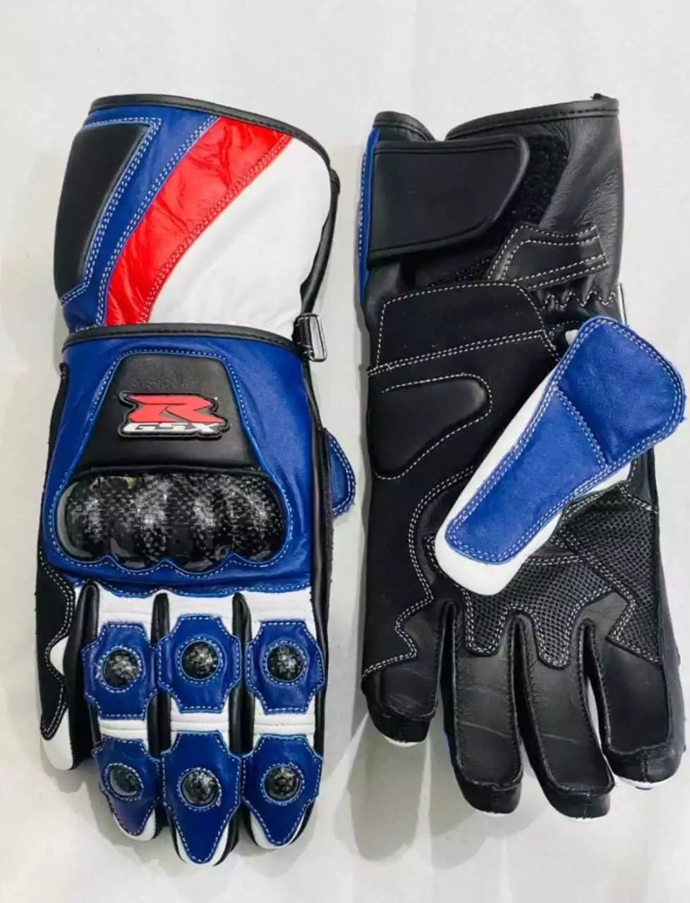 Suzuki Men Motorbike Leather Gloves