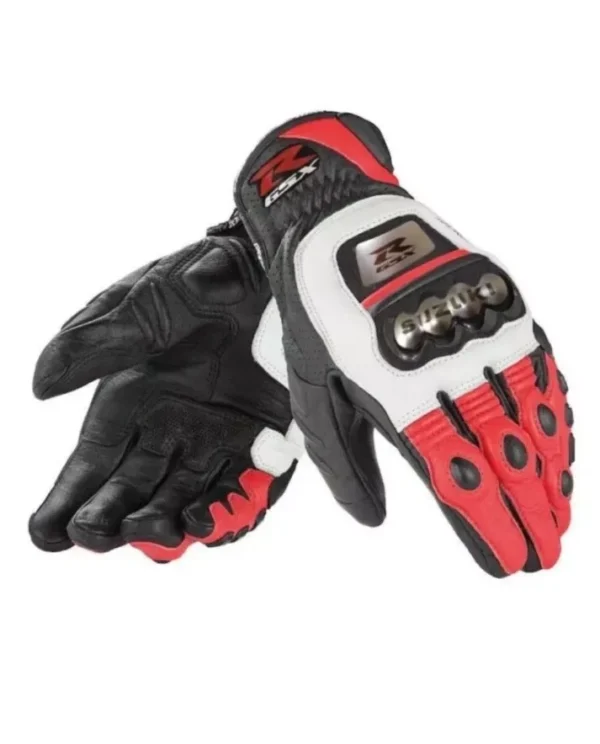 Suzuki Men Motorbike Leather Gloves
