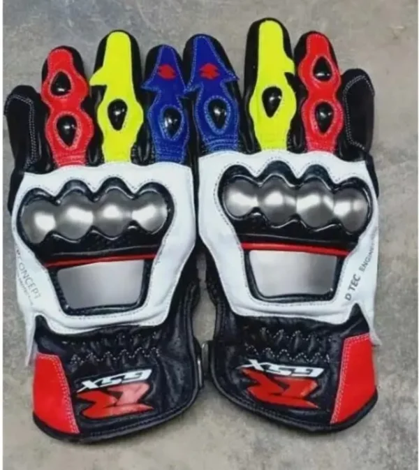 Suzuki Men Motorbike Leather Gloves