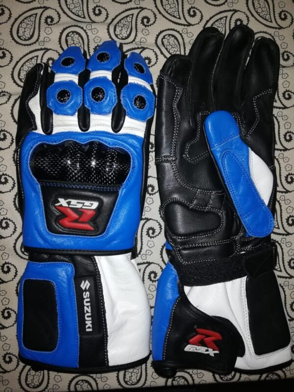 Suzuki Men Motorbike Leather Gloves