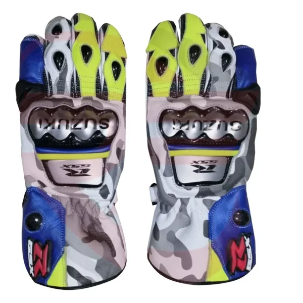 Suzuki Men Motorbike Leather Gloves