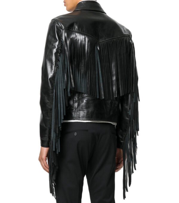 Men Western Leather Jacket Wear Fringes Native American Cowboy Coat